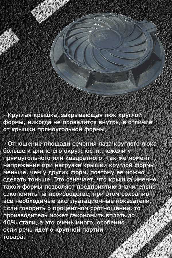 Почему канализационные люки круглые: особенности, требования и интересные факты :: syl.ru
