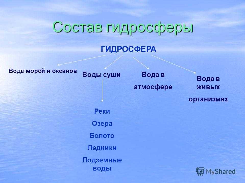 Части гидросферы мировой океан