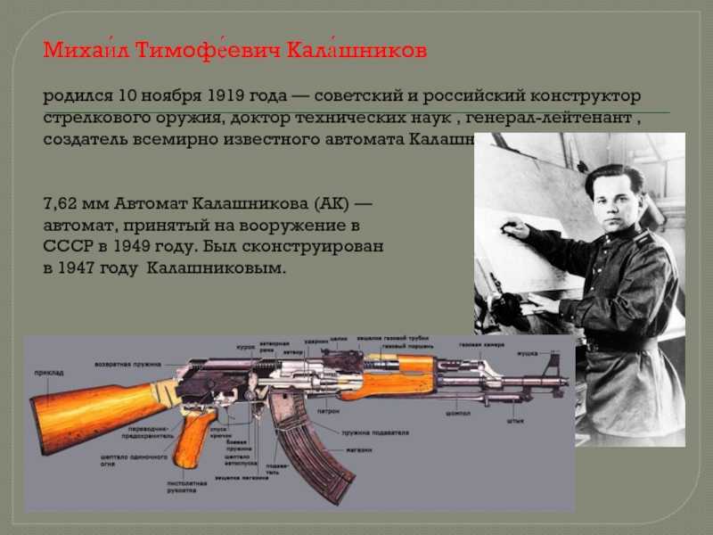 Проект история создания автомата калашникова