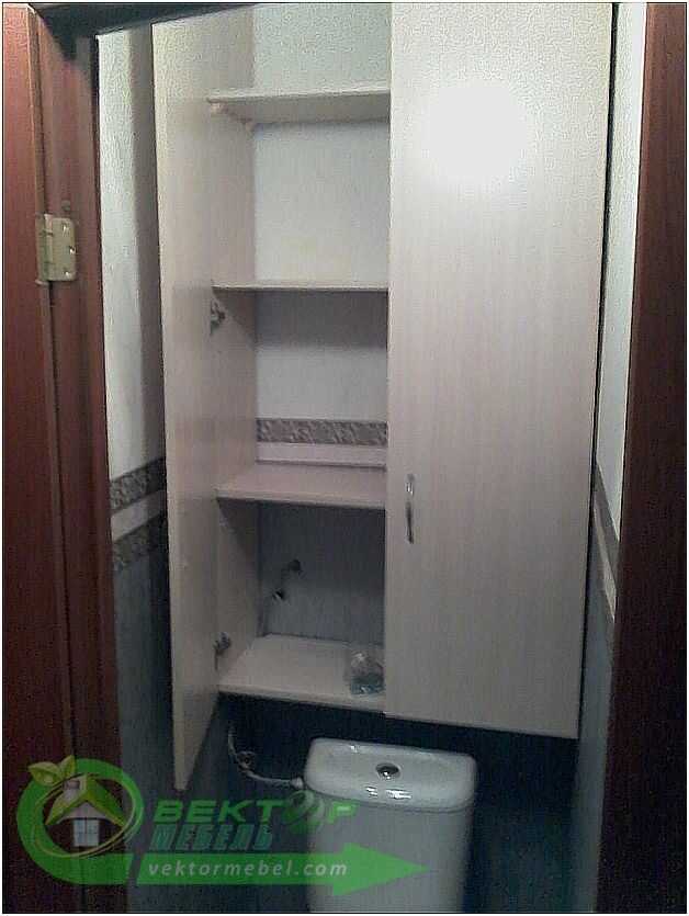 Шкаф в туалет — удобный способ скрыть все необходимое