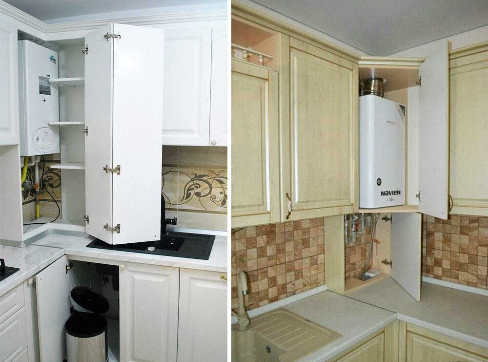 Дизайн кухни с газовым котлом – как спрятать или закрыть котел, фото, тонкости монтажа