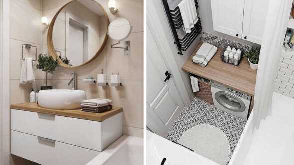 Ванные комнаты 5 и 6 кв. м: 100 фото-идей в дизайне интерьера