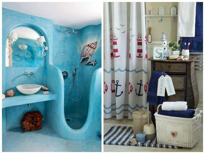 Узнайте, как создать красивый интерьер ванной комнаты в морском стиле. Характерные элементы морского стиля.