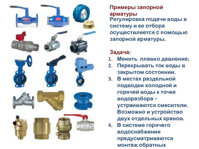 Виды трубопроводной арматуры: классификация запорной арматуры, маркировка, обозначения
