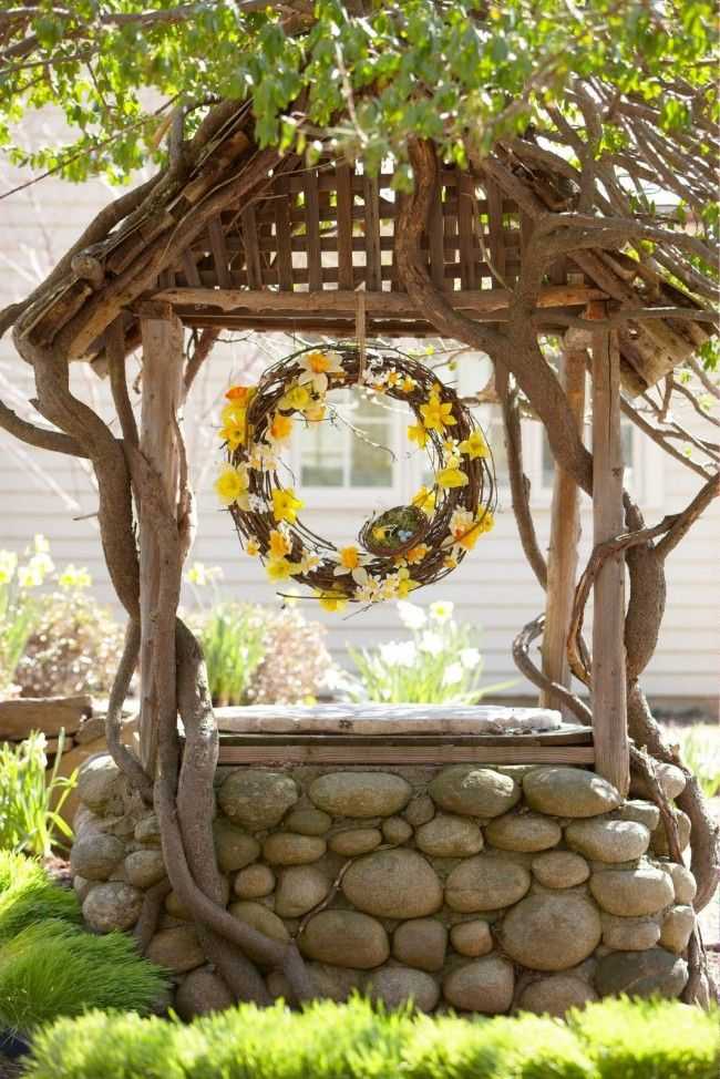 Декоративный колодец из бетонных колец для сада: как оформить колодец на даче и садовом участке красиво, чертеж

 - 19 фото