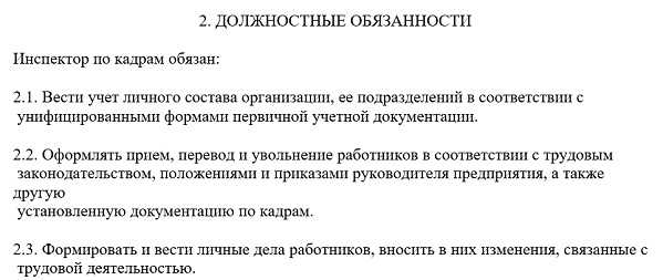 Инструкция по кадрам. Должностная инструкция кадровика. Должностные обязанности кадрового работника. Ответственность кадровика в должностной инструкции.