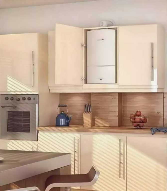 Создаем дизайн интерьера кухни с котлом отопления.