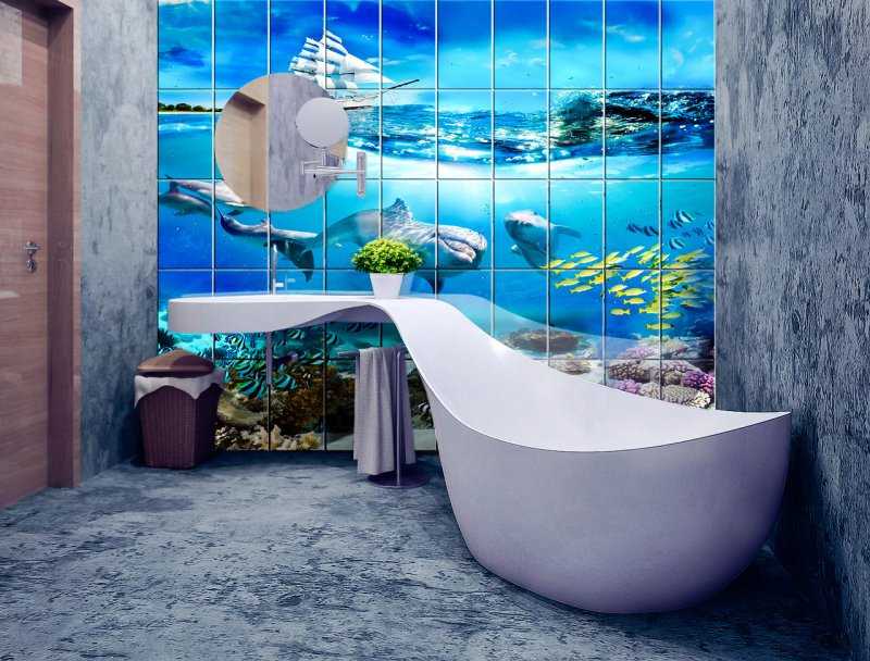 Ванна комната в морском стиле – фото интерьера и дизайна ванной