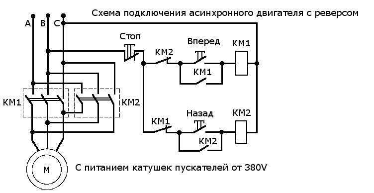 Схема подключения магнитного пускателя на 220 и 380 в, реверсивное подключение
