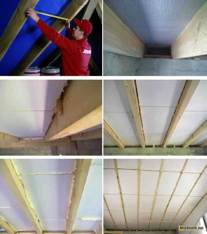 Чем и как клеить пенопласт на потолок, преимущества и недостатки материала, детали на фото и видео