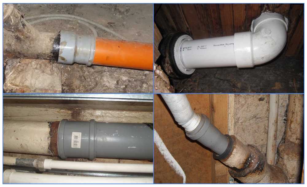 Как соединить чугунную канализационную трубу с пластиковой: переход, вставка в трубы канализации, переходник соединения, состыковка